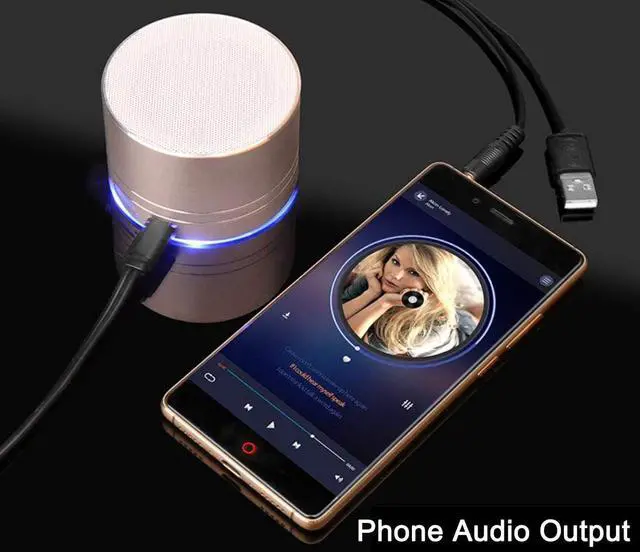 Alt view image 4 of 5 - 1x Micro USB 5pin to 3.5mm Audio Port Cable and USB-A Charge Cord for Bluetooth Speaker (Micro USB)