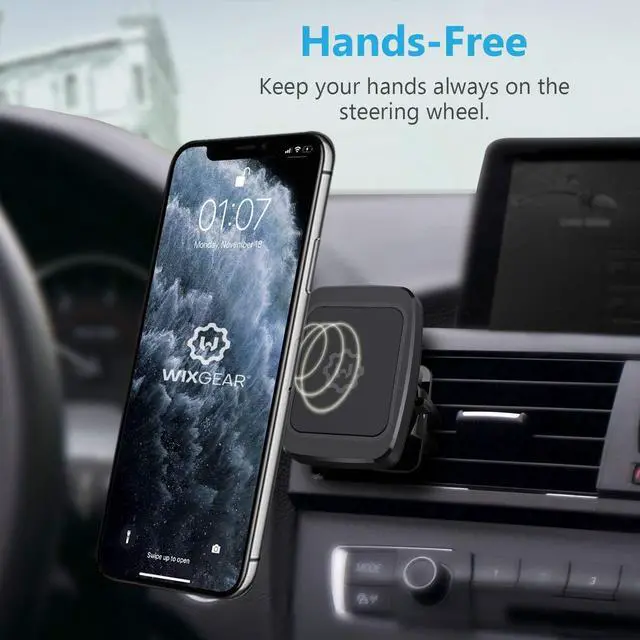 Alt view image 2 of 7 - WixGear Magnetic Phone Car Mount, [2 Pack] Air Vent Car Phone Mount Holder, Phone Holder for Car with Twist-Lock Base, Compatible with All Smartphones
