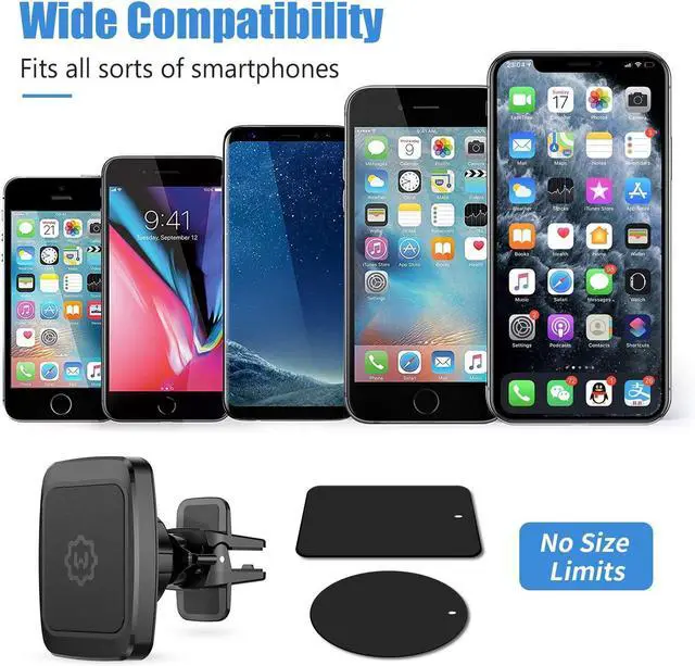 Alt view image 6 of 7 - WixGear Magnetic Phone Car Mount, [2 Pack] Air Vent Car Phone Mount Holder, Phone Holder for Car with Twist-Lock Base, Compatible with All Smartphones