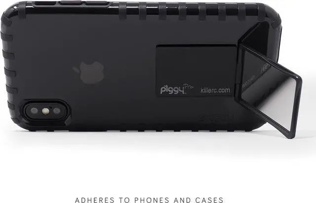 Alt view image 3 of 7 - Flip Stand (aka Piggy Pro) Adjustable Phone Stand & Grip with Compact Mirror, Compatible with Magnet Car Mount (Rose Gold)