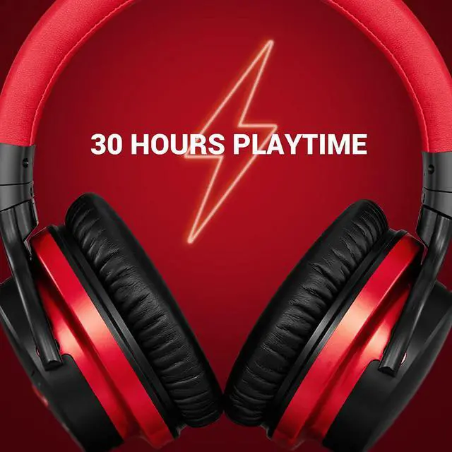 Alt view image 7 of 7 - E7 Active Noise Cancelling Headphones Bluetooth Headphones Wireless Headphones Over Ear with Microphone Deep Bass Comfortable Protein Earpads 30 Hours Playtime for Travel/Work Black