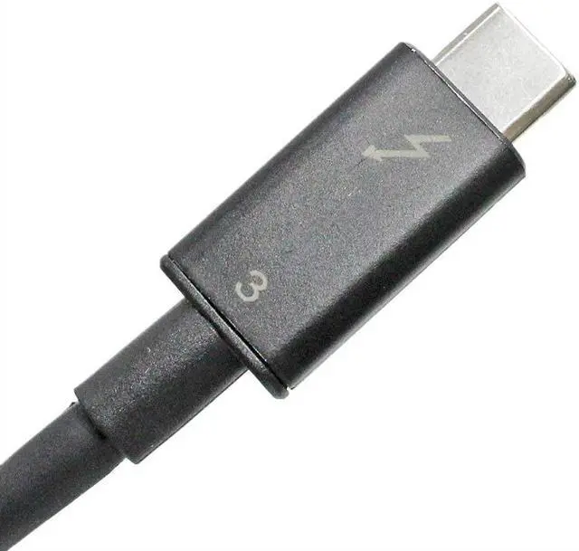 Alt view image 4 of 4 - Thunderbolt 3 Cable: Single Custom End (AC+USB Type-C to USB Type-C) Replacement for HP Part Number: 843011-001 855117-001 59CM