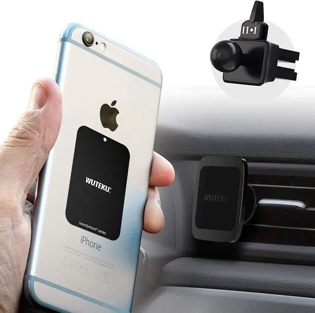 Main image of WUTEKU Magnetic Cell Phone Vent Holder Kit for Car - Works on All Vehicles, Phones and Tablets - Best Vent Mount - Compatible with iPhone XR, XS, 8, 7 and Galaxy S9, S8 by Pro Driver