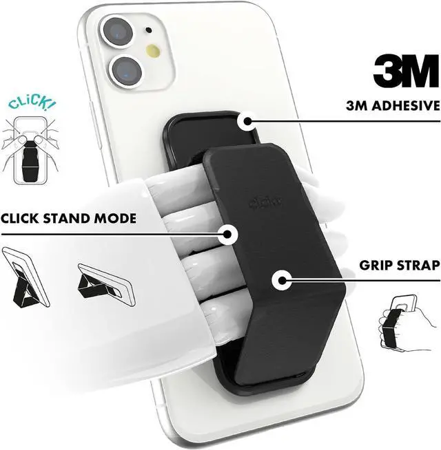 Alt view image 2 of 6 - CLCKR Cell Phone Grip and Expanding Stand, Universal Phone Grip Holder with Multiple Viewing Angles for iPhone 14/13/12, Samsung Galaxy S22 and More, Phones, Tablets, Lilac Pebbled Lines