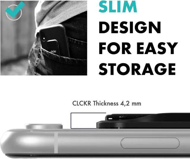 Alt view image 4 of 6 - CLCKR Cell Phone Grip and Expanding Stand, Universal Phone Grip Holder with Multiple Viewing Angles for iPhone 14/13/12, Samsung Galaxy S22 and More, Phones, Tablets, Lilac Pebbled Lines