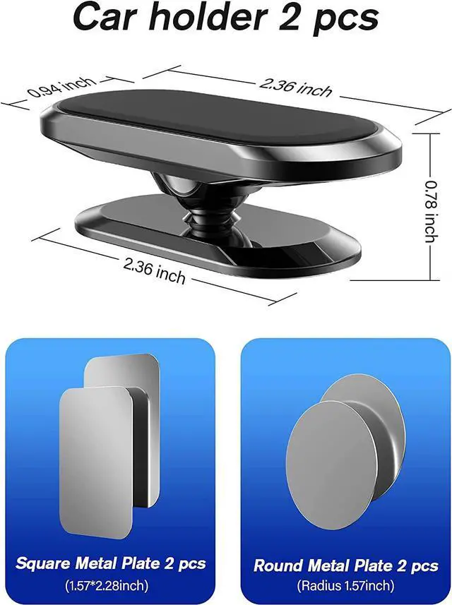 Alt view image 7 of 7 - Magnetic Phone Holder for Car[2 Pack] Phone Holders for Your car [Upgrade Magnet] -360 Rotation Car Magnet Phone Mount Compatible with All Cell Phone