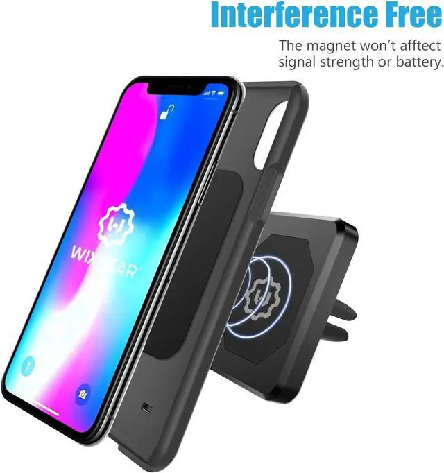 Alt view image 4 of 7 - WixGear Universal Air Vent Magnetic Phone Car Mount Holder for Cell Phones with Fast Swift-Snap Technology, Magnetic Cell Phone Mount [New Stronger Square Design]