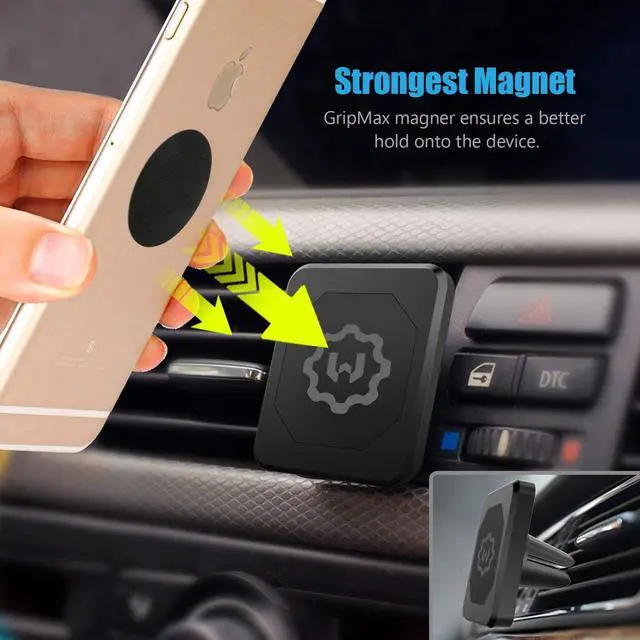 Alt view image 6 of 7 - WixGear Universal Air Vent Magnetic Phone Car Mount Holder for Cell Phones with Fast Swift-Snap Technology, Magnetic Cell Phone Mount [New Stronger Square Design]