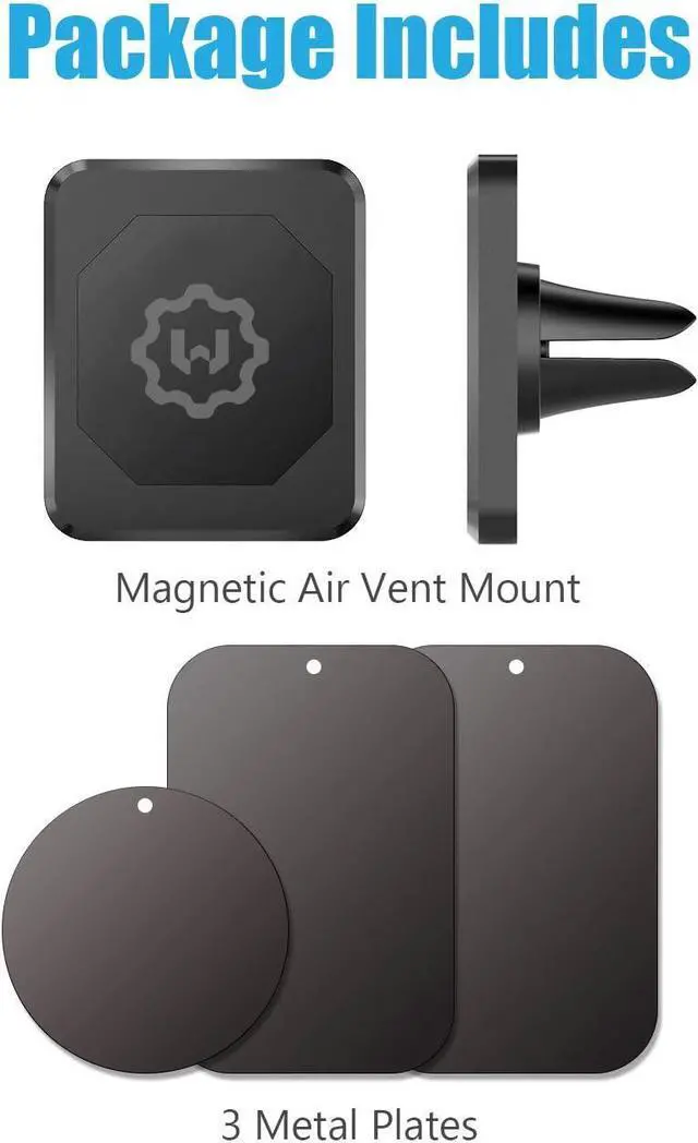 Alt view image 7 of 7 - WixGear Universal Air Vent Magnetic Phone Car Mount Holder for Cell Phones with Fast Swift-Snap Technology, Magnetic Cell Phone Mount [New Stronger Square Design]