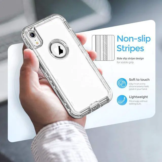 Alt view image 2 of 7 - Case Compatible with iPhone XR Case Heavy Duty Shockproof Anti-Fall Clear case