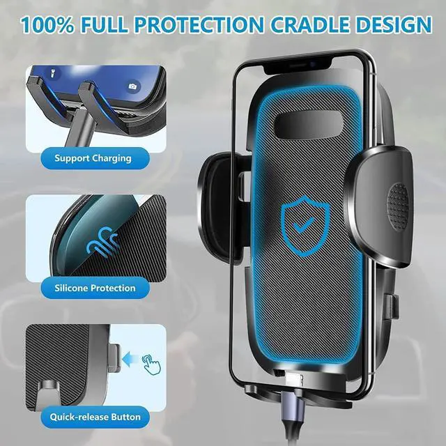 Alt view image 5 of 6 - Car Phone Holder- Hands-Free Phone Holder for Car Secure & StablePhone Holder for Car Vent with Firm Grip Fits for iPhone Cell Phone Automobile Cradles Universal - Car Cell Phone Holder