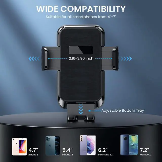 Alt view image 7 of 7 - Phone Mount for Car Vent [Upgraded Metal Clip] Cell Phone Holder Car Hands Free Cradle in Vehicle Car Phone Holder Mount for Smartphone iPhone Cell Phone Automobile Cradles Universal
