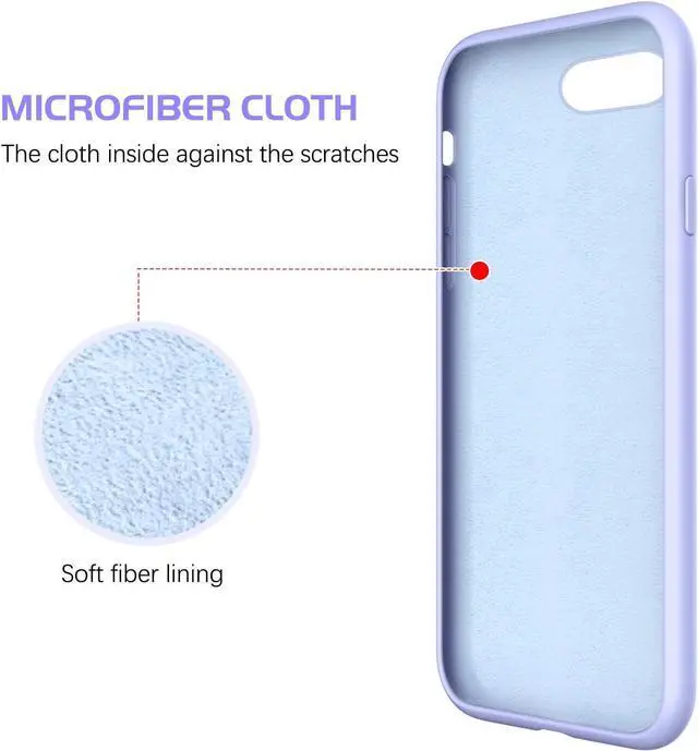 Alt view image 6 of 7 - iPhone SE 2020/2022, 8 & 7 Liquid Silicone Case - Slim Shockproof Protective Cover for Women, Men, Girls - Lavender Purple