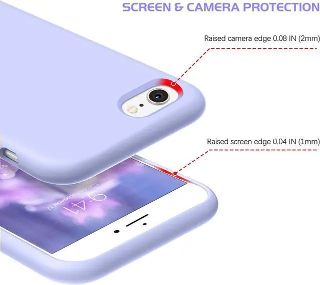 Alt view image 3 of 7 - iPhone SE 2020/2022, 8 & 7 Liquid Silicone Case - Slim Shockproof Protective Cover for Women, Men, Girls - Lavender Purple