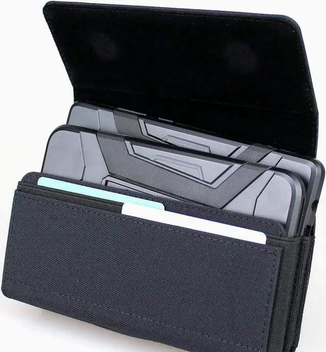 Alt view image 5 of 7 - Dual Phone Holster Pouch Case for 2 Phones, Double Decker Belt Clip Case for iPhone 15 Pro Max 15 Plus 14 Pro Max 14 Plus 13 Pro Max 12 Pro Max 11 Pro Max 8 Plus Samusng Galaxy S24 Ultra S24+