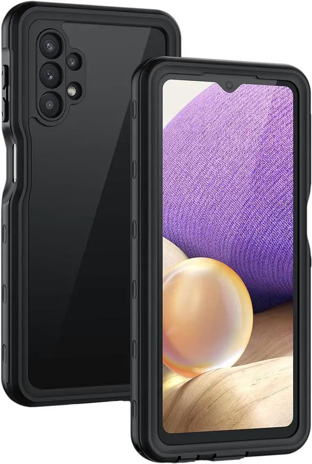 Main image of for  Galaxy A32 5G Phone Case IP68 Waterproof Dustproof Case Built-in Screen Protector Heavy Duty Full Body Protective Phone Case for Galaxy A32 5G Black/Clear