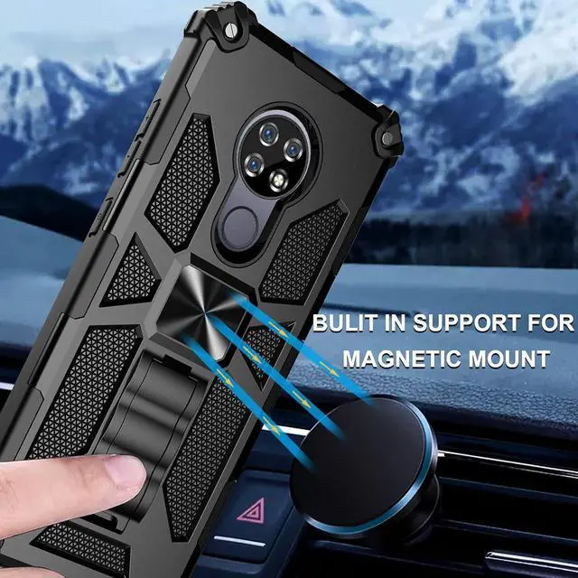 Alt view image 2 of 6 - Ailiber for Cricket Ovation Case, AT&T Radiant Max Phone Case with Screen Protector, for Magnetic Car Mount, Kickstand Holder, Rugged Shockproof Military Grade Cover for Cricket Ovation U705AA-Black