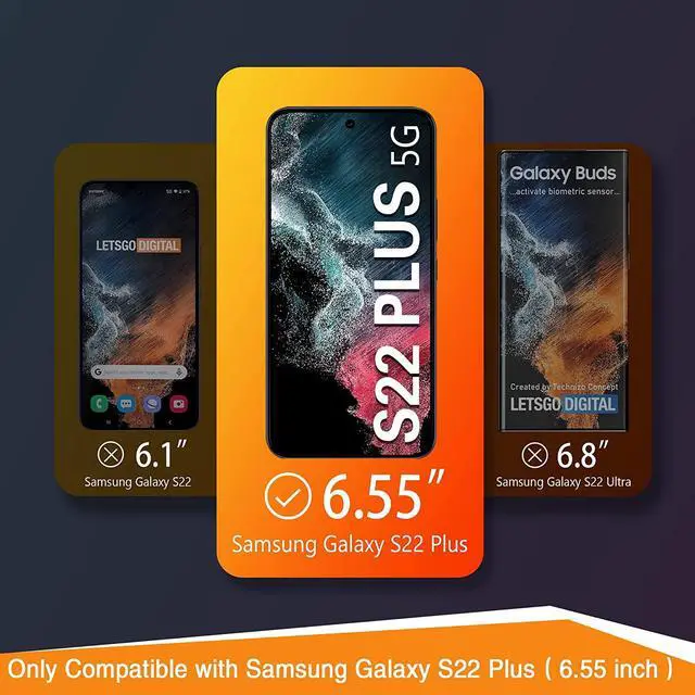 Alt view image 2 of 6 - [3+2 Pack] Screen Protector for Samsung Galaxy S22 Plus/S22+Plus 5G, Tempered Glass Galaxy S22 Plus Screen Protector + 2 Pack Camera Lens Protector -[Fingerprint Unlock][Easy Installation Frame]