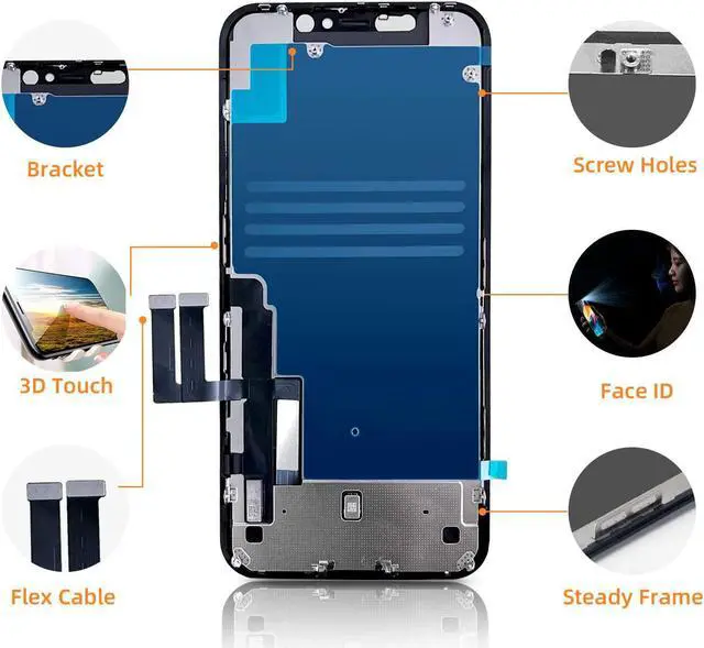 Alt view image 3 of 7 - for iPhone 11 Screen Replacement 6.1 3D Touch Screen LCD Display Digitizer for A2111, A2223, A2221 Cell Phone Repair Kits+ Waterproof Frame Adhesive Sticker+Screen Tempered Protector+Face ID