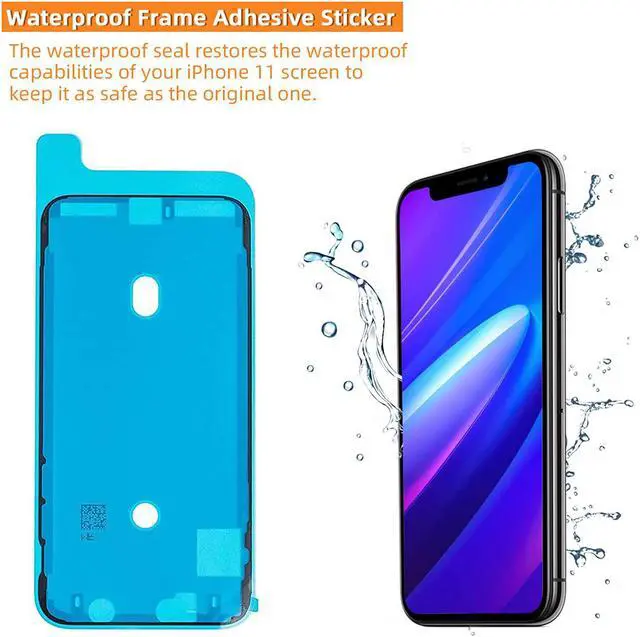 Alt view image 6 of 7 - for iPhone 11 Screen Replacement 6.1 3D Touch Screen LCD Display Digitizer for A2111, A2223, A2221 Cell Phone Repair Kits+ Waterproof Frame Adhesive Sticker+Screen Tempered Protector+Face ID