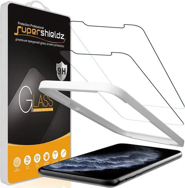 Main image of Supershieldz (2 Pack) Designed for Apple iPhone 11 Pro Max and iPhone Xs Max (6.5 inch) Tempered Glass Screen Protector with (Easy Installation Tray) Anti Scratch, Bubble Free