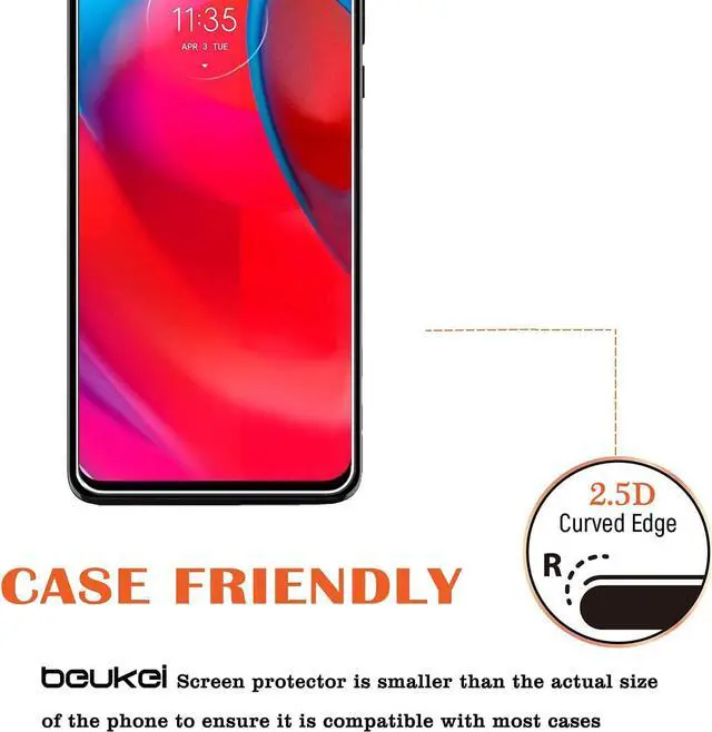 Alt view image 5 of 6 - beukei (4 Pack) Screen Protector Compatible for Motorola Moto G Stylus 5G/ Moto G Stylus (2021) Screen Protector Tempered Glass (6.8" Display, 2021),Touch Sensitive,Case Friendly, 9H Hardness