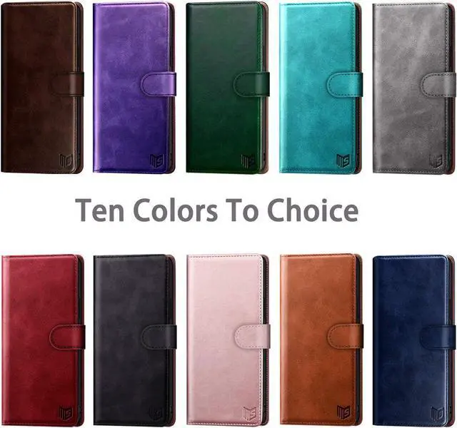 Alt view image 2 of 7 - for iPhone 7/8/SE2/SE 3rd 2020/2022 4.7 RFID Blocking Wallet case Credit Card Holder Flip Book PU Leather Phone case Cover Cellphone Women Men for iPhone SE3 case Wallet Blue Green