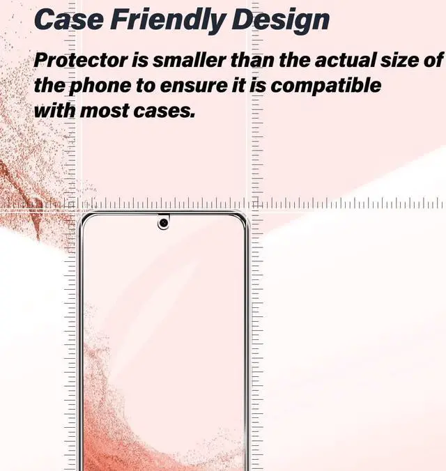 Alt view image 5 of 6 - Galaxy S22 Tempered Glass Screen Protector + Camera Lens Protector [ 2 + 2 Pack ][Case Friendly] [Anti-Scratch] [Ultrasonic Fingerprint Unlock] Clear HD Glass Protective Film for  Galaxy S22