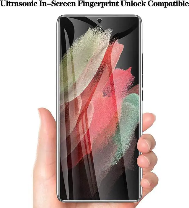 Alt view image 3 of 5 - [2 Pack] Galaxy S21 Ultra Privacy Screen Protector, Anti-Spy Full Adhesive Coverage Film TPU Screen Protector for Samsung Galaxy S21 Ultra, [Ultrasonic Fingerprint Compatible] Easy Installation Frame