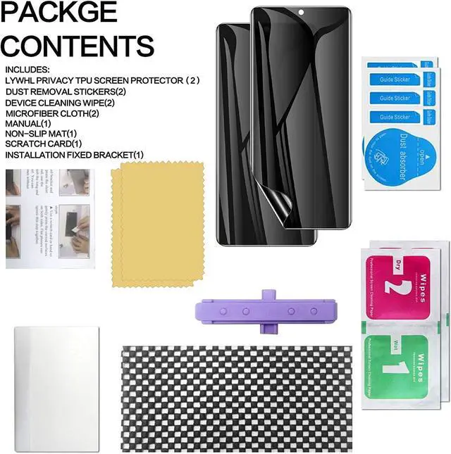 Alt view image 5 of 5 - [2 Pack] Galaxy S21 Ultra Privacy Screen Protector, Anti-Spy Full Adhesive Coverage Film TPU Screen Protector for Samsung Galaxy S21 Ultra, [Ultrasonic Fingerprint Compatible] Easy Installation Frame