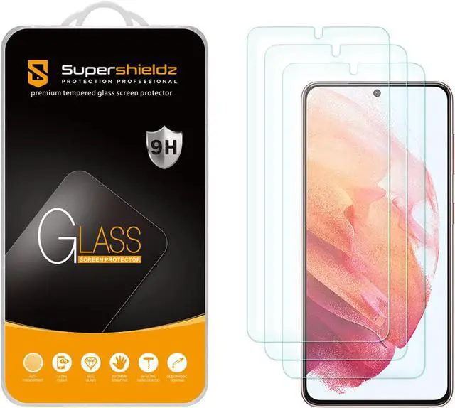 Main image of Supershieldz (3 Pack) Designed for Samsung Galaxy S21 5G [Not Fit for Galaxy S21 Ultra] Tempered Glass Screen Protector, Anti Scratch, Bubble Free