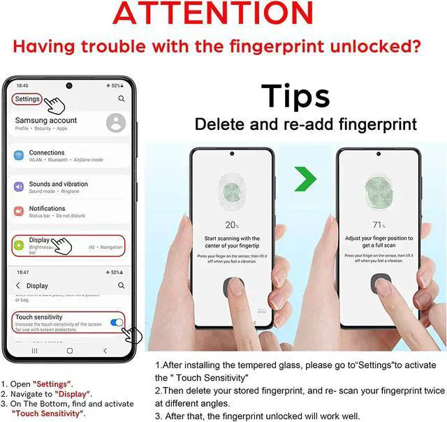 Alt view image 2 of 6 - Ailun Glass Screen Protector for Galaxy S21 5G [6.2 inch] 2Pack + 2Pack Camera Lens Tempered Glass Fingerprint Unlock Compatible 0.33mm Clear Anti-Scratch Case Friendly [Not for Galaxy S21 Plus]