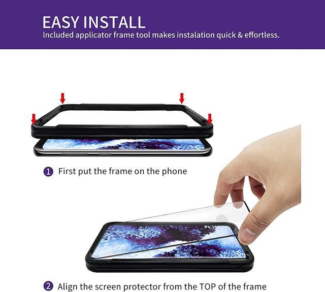 Alt view image 3 of 6 - AACL Screen Protector for Samsung Galaxy S21 Ultra 5G,6.8 Inch,Curved Tempered Glass,Compatible with Ultrasonic Fingerprint Scanner,2 Pack,Black