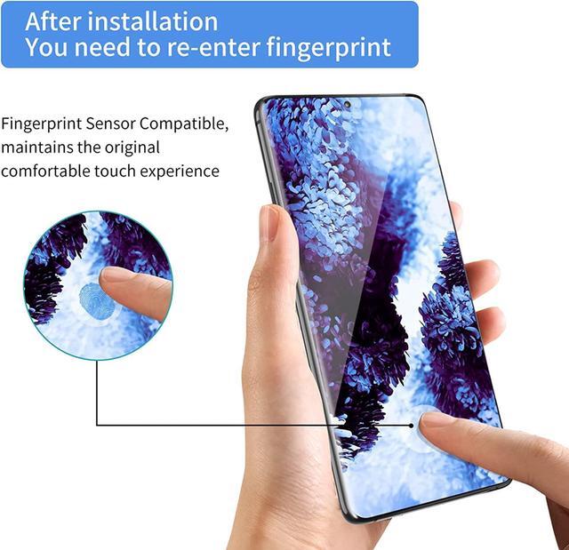 Alt view image 4 of 6 - AACL Screen Protector for Samsung Galaxy S21 Ultra 5G,6.8 Inch,Curved Tempered Glass,Compatible with Ultrasonic Fingerprint Scanner,2 Pack,Black