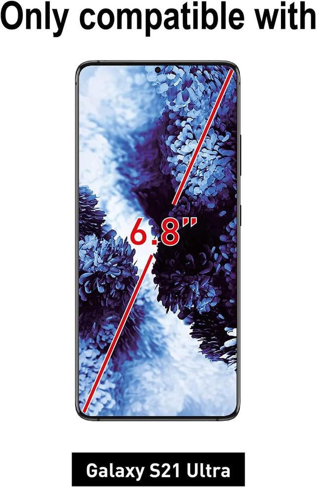 Alt view image 2 of 6 - AACL Screen Protector for Samsung Galaxy S21 Ultra 5G,6.8 Inch,Curved Tempered Glass,Compatible with Ultrasonic Fingerprint Scanner,2 Pack,Black
