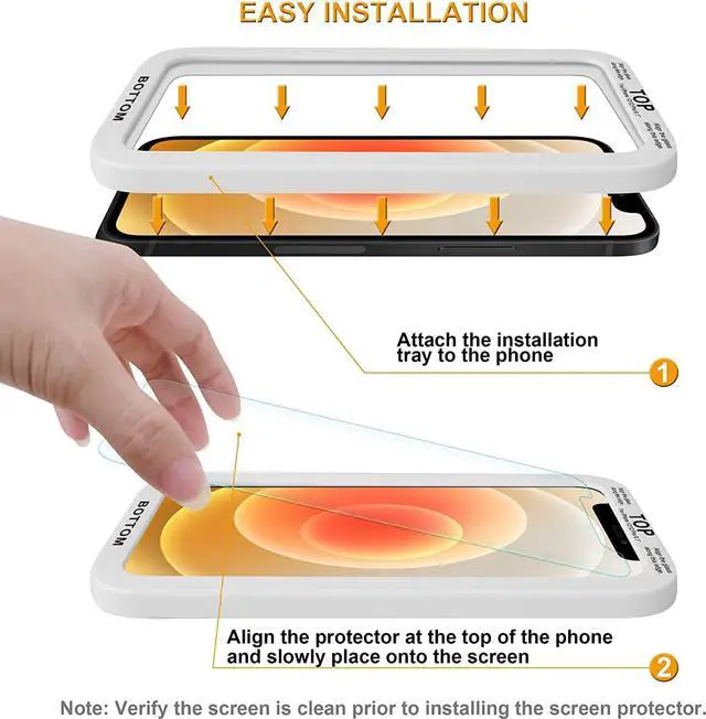 Alt view image 2 of 2 - Supershieldz (2 Pack) Designed for iPhone 14 / iPhone 13 / iPhone 13 Pro (6.1 inch) Tempered Glass Screen Protector with (Easy Installation Tray) Anti Scratch, Bubble Free