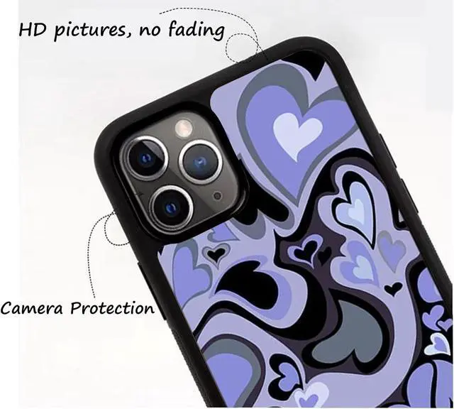 Alt view image 3 of 6 - Cute Phone Cases Purple Love Heart Cute Phone Case Slim Soft Protective Phone Case Compatible with iPhone 11