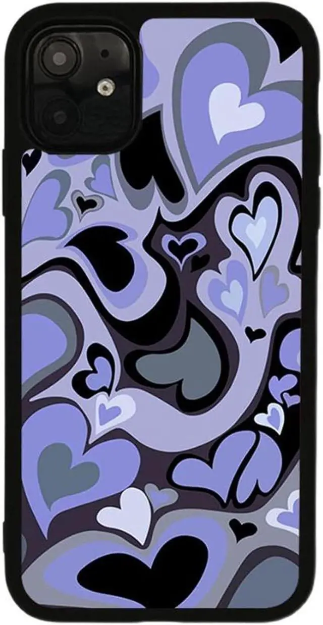 Main image of Cute Phone Cases Purple Love Heart Cute Phone Case Slim Soft Protective Phone Case Compatible with iPhone 11