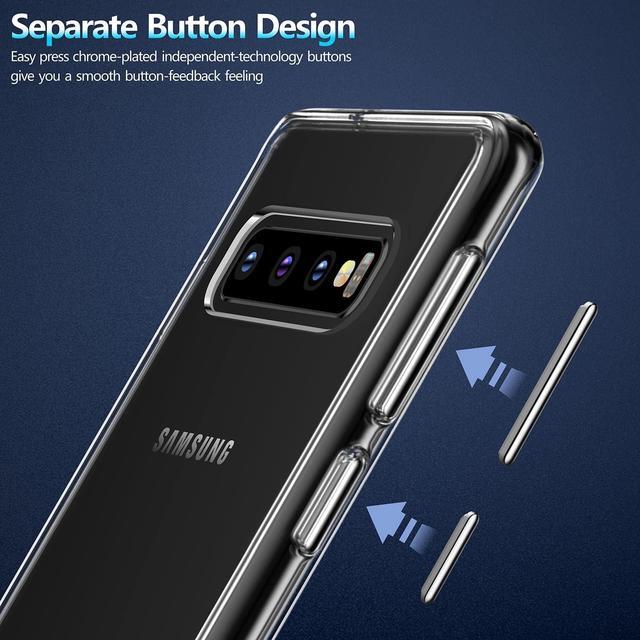 Alt view image 4 of 7 - Rayboen Case for Galaxy S10 Plus, Crystal Clear Designed Shockproof Protection Phone Case, Transparent Hard PC Back Flexible TPU Sleek Light and Durable Cover for Samsung Galaxy S10 Plus