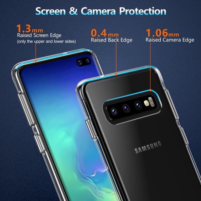 Alt view image 5 of 7 - Rayboen Case for Galaxy S10 Plus, Crystal Clear Designed Shockproof Protection Phone Case, Transparent Hard PC Back Flexible TPU Sleek Light and Durable Cover for Samsung Galaxy S10 Plus