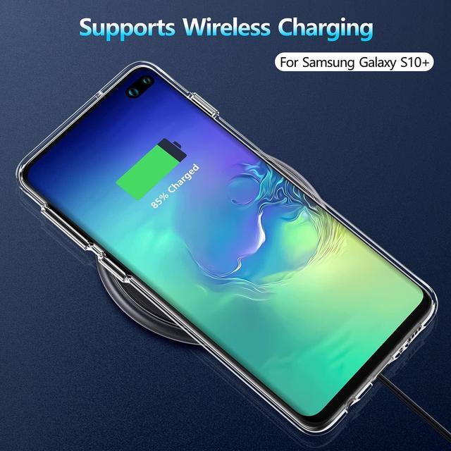 Alt view image 6 of 7 - Rayboen Case for Galaxy S10 Plus, Crystal Clear Designed Shockproof Protection Phone Case, Transparent Hard PC Back Flexible TPU Sleek Light and Durable Cover for Samsung Galaxy S10 Plus