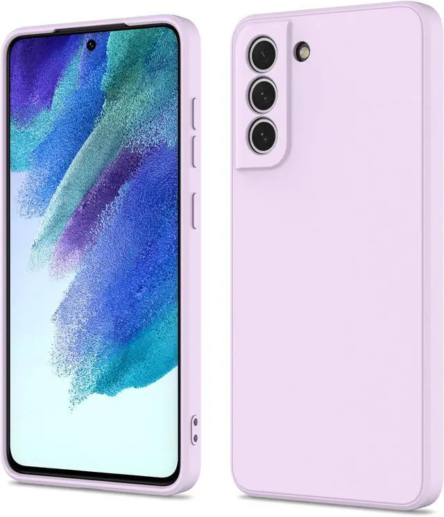 Main image of Compatible with Samsung Galaxy S21 FE 5G Case, Smooth Soft Liquid Silicone Case, Gel Rubber Shockproof Full Body Protective Phone Cover for Samsung S21 FE (Lavender Purple)