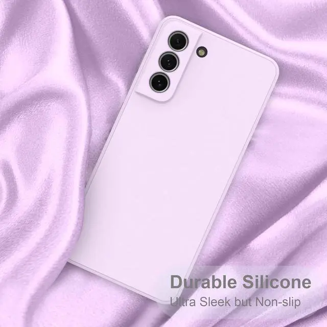 Alt view image 3 of 7 - Compatible with Samsung Galaxy S21 FE 5G Case, Smooth Soft Liquid Silicone Case, Gel Rubber Shockproof Full Body Protective Phone Cover for Samsung S21 FE (Lavender Purple)