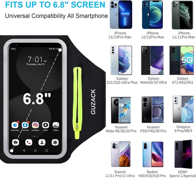 Alt view image 3 of 7 - GUZACK Running Armband for iPhone 18 Pro Max 17 16 15 14 13 Galaxy S26/S25/S24/S23 with Card Slot & Key Pockets Sports Arm Bands Cell Phone Holder Fit Up to 6.9 Inches Phone