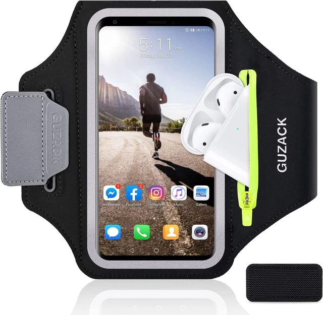 Main image of GUZACK Running Armband for iPhone 18 Pro Max 17 16 15 14 13 Galaxy S26/S25/S24/S23 with Card Slot & Key Pockets Sports Arm Bands Cell Phone Holder Fit Up to 6.9 Inches Phone