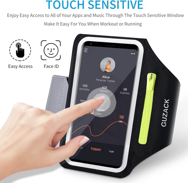 Alt view image 4 of 7 - GUZACK Running Armband for iPhone 18 Pro Max 17 16 15 14 13 Galaxy S26/S25/S24/S23 with Card Slot & Key Pockets Sports Arm Bands Cell Phone Holder Fit Up to 6.9 Inches Phone