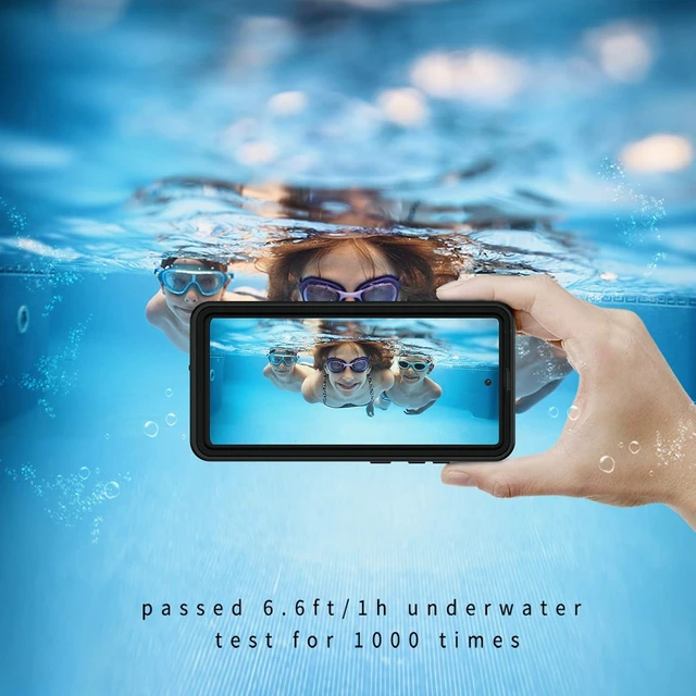 Alt view image 4 of 7 - for Galaxy S20 FE Case IP68 Waterproof Dustproof with Built-in Screen Protector Heavy Duty Full Body Protective Phone Case for Galaxy S20 FE 5G Black/Clear