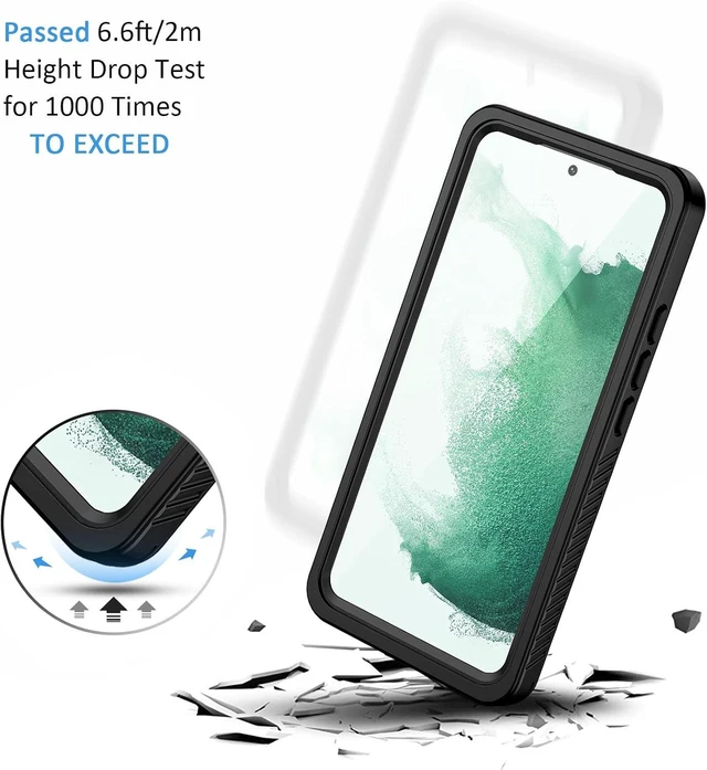 Alt view image 5 of 6 - for Galaxy S22+ Plus Case IP68 Waterproof Dustproof Case with Built-in Screen Protector Heavy Duty Full Body Protective Phone Case for S22 Plus 5G Black/Clear