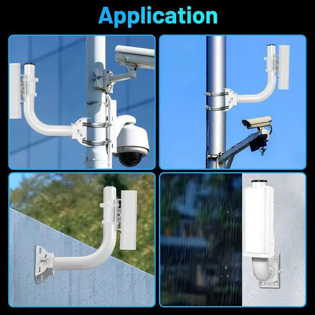 Alt view image 7 of 7 - 4-Pack UeeVii Universal Wireless Bridge Bracket Mount, Pole and Wall-Mounted Mount for Outdoor Point to Point AP Access Point Client Bridge CPE