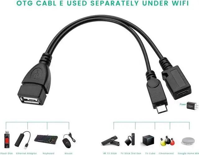 Alt view image 5 of 5 - OTG Cable for TV Stick 4K Lite, Max, Cube, with Ethernet Adapter, USB HUB to Add Memory Storage and Bluetooth